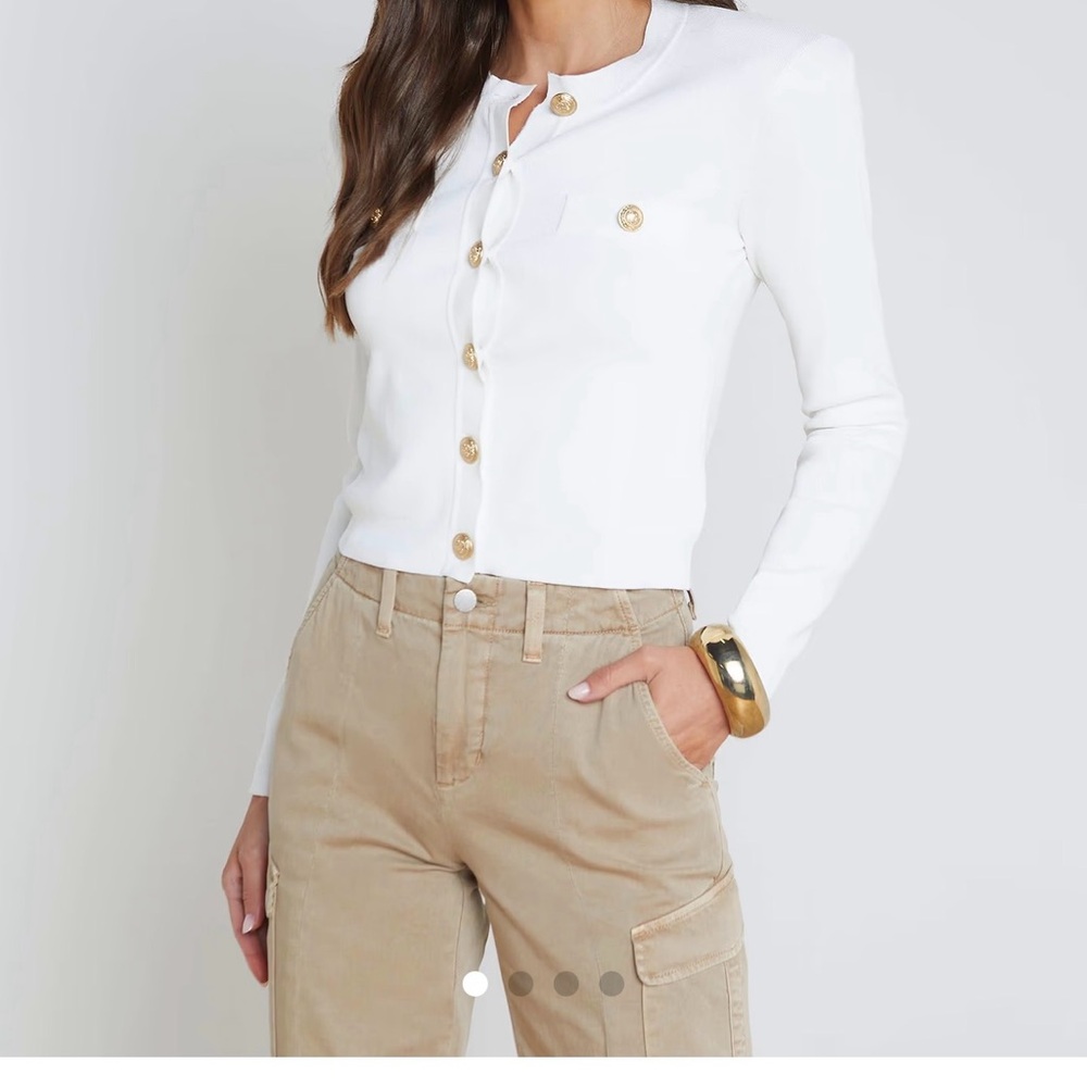 L’Agance Elegant White Women's Cardigan Size Small/P